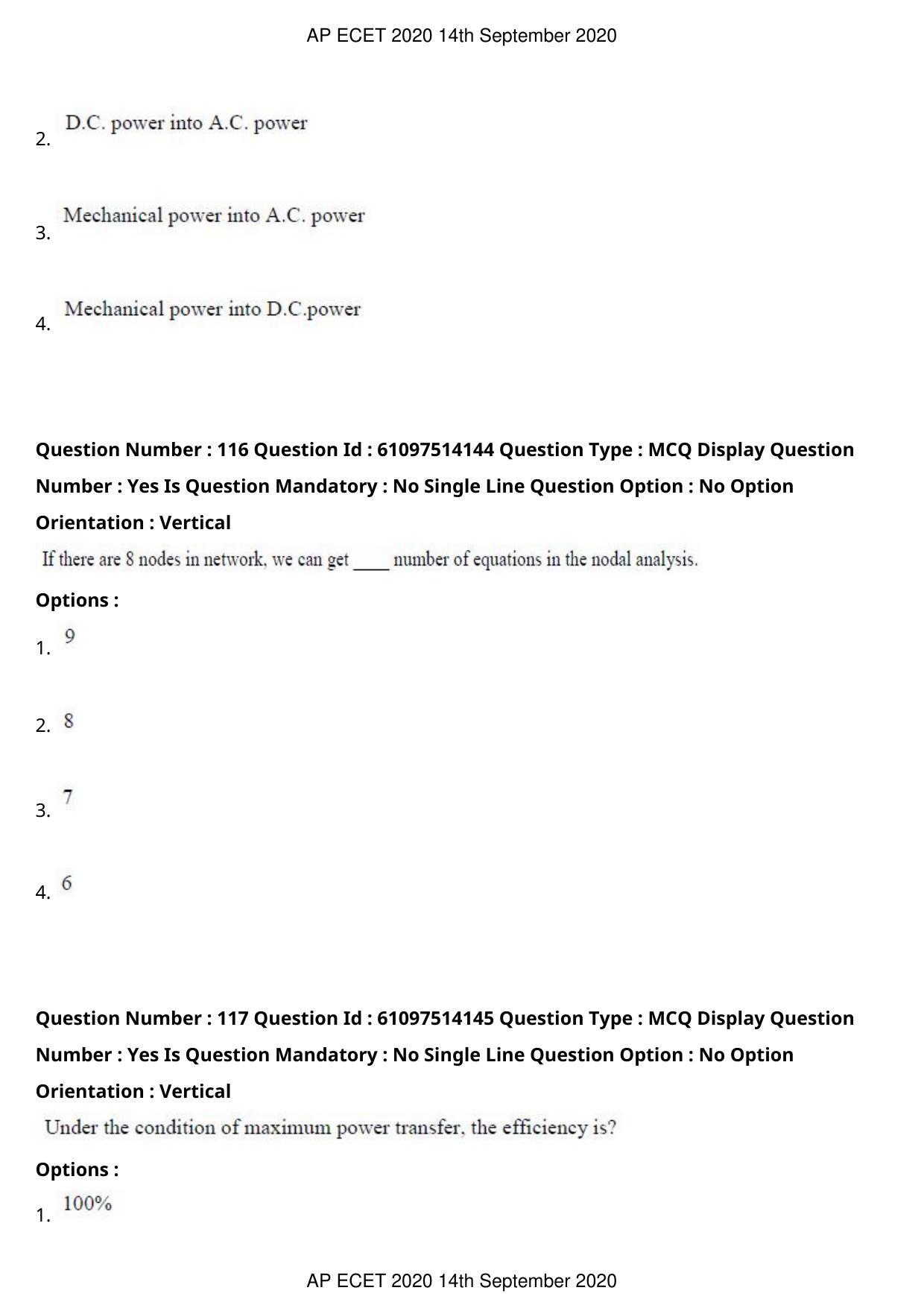 AP ECET 2020 - Electronics and Communication (Preview) Question Paper With Preliminary Keys - Page 63