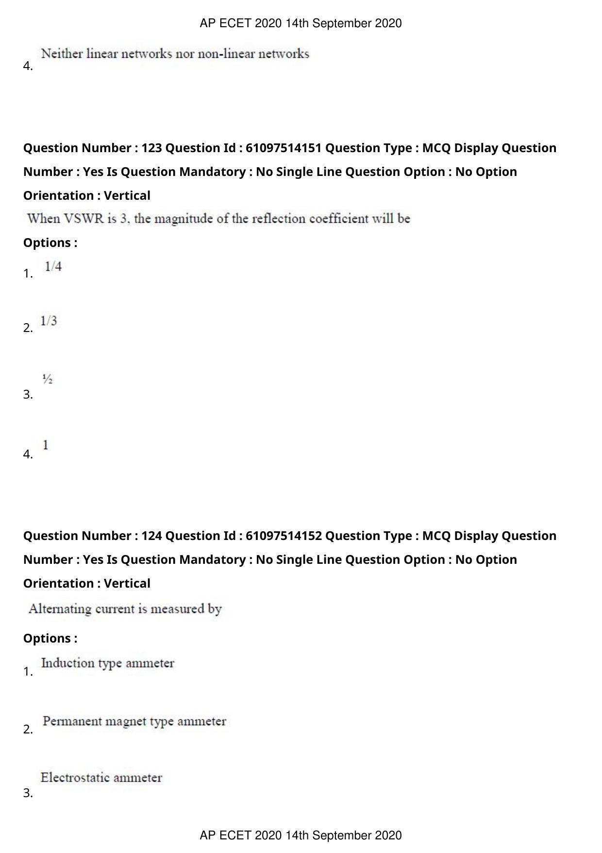 AP ECET 2020 - Electronics and Communication (Preview) Question Paper With Preliminary Keys - Page 67