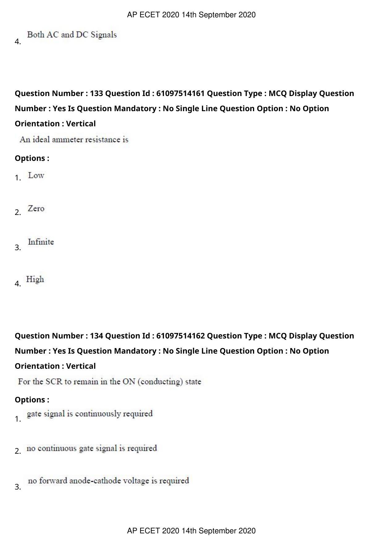 AP ECET 2020 - Electronics and Communication (Preview) Question Paper With Preliminary Keys - Page 72