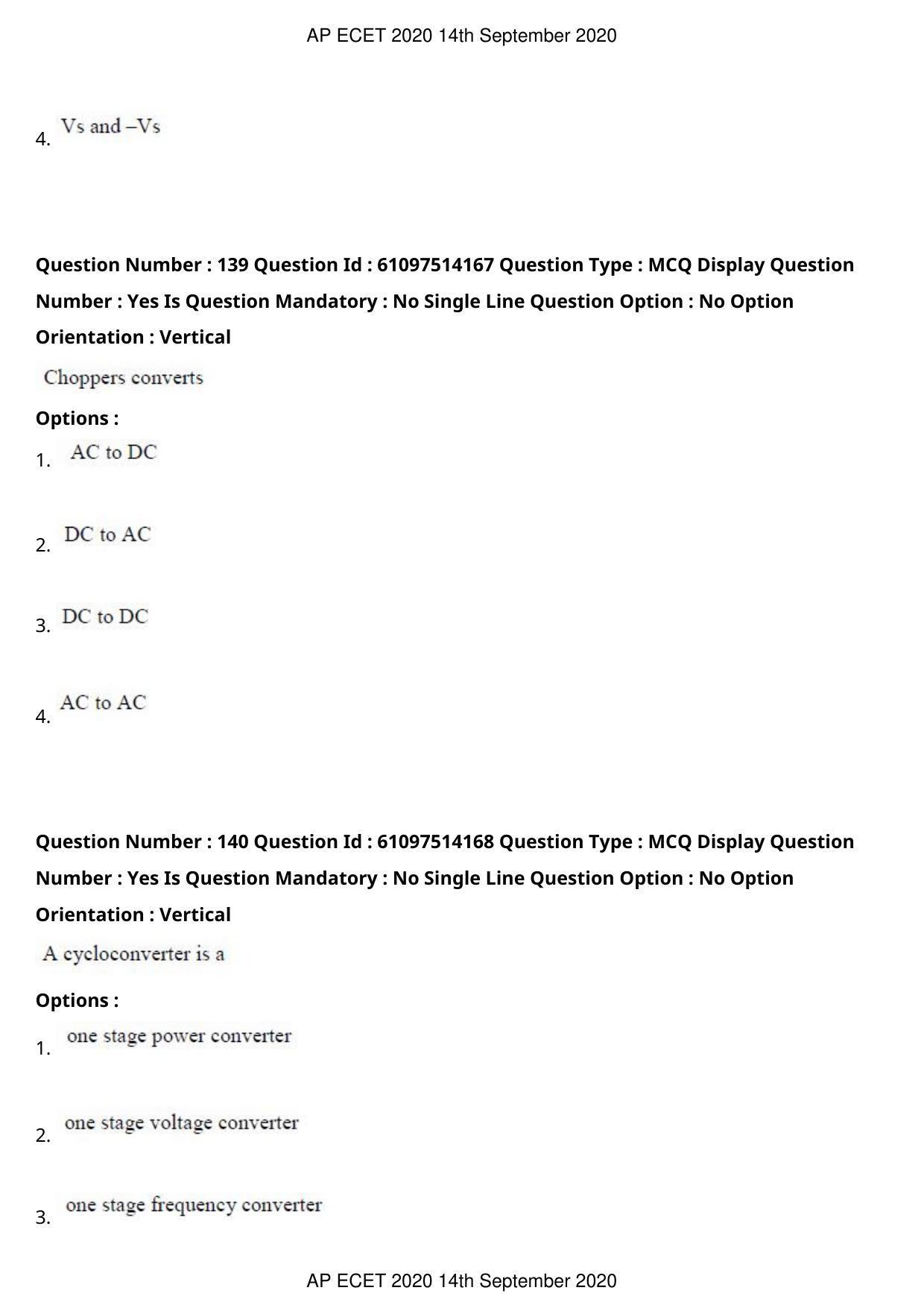 AP ECET 2020 - Electronics and Communication (Preview) Question Paper With Preliminary Keys - Page 75
