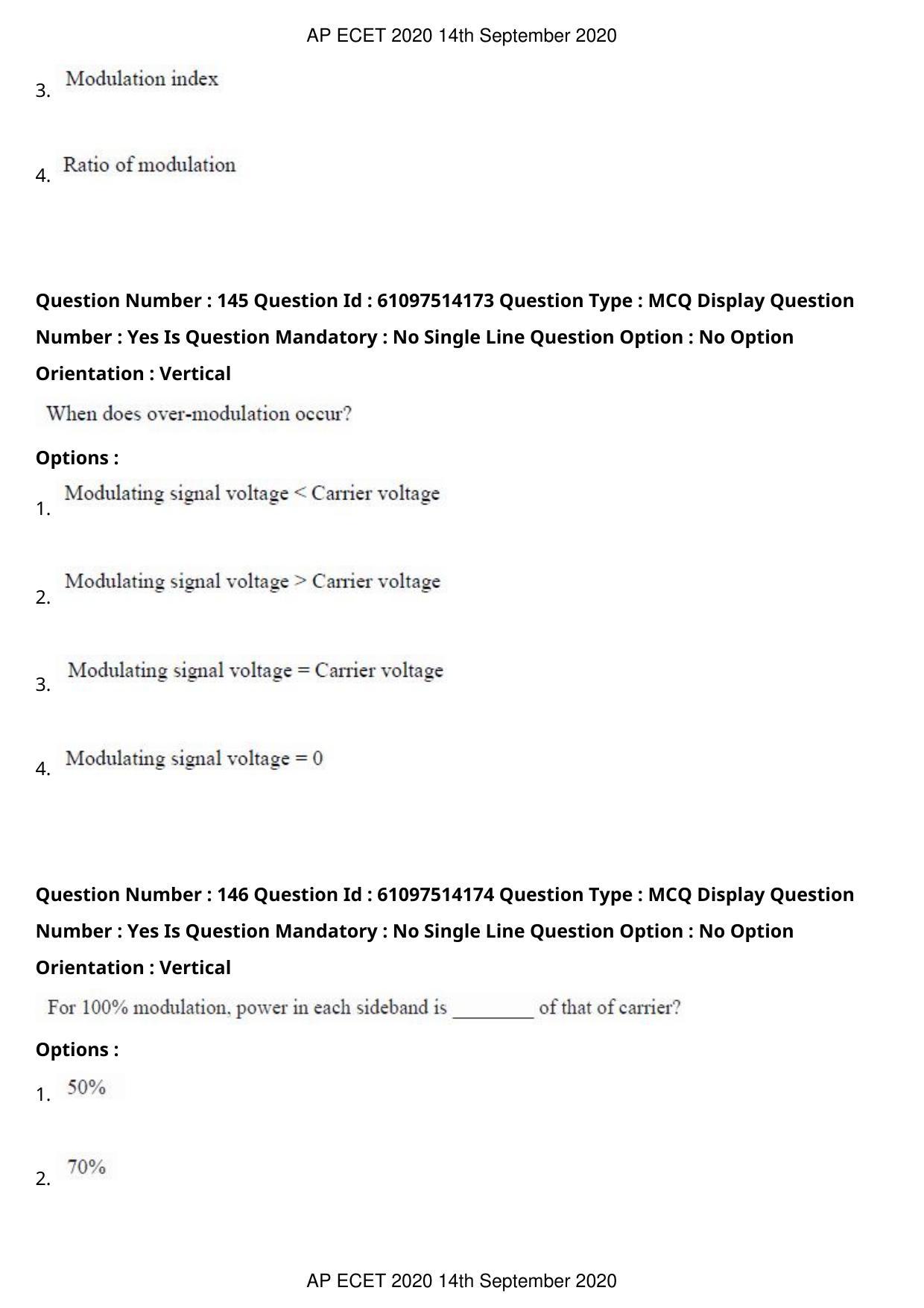 AP ECET 2020 - Electronics and Communication (Preview) Question Paper With Preliminary Keys - Page 78