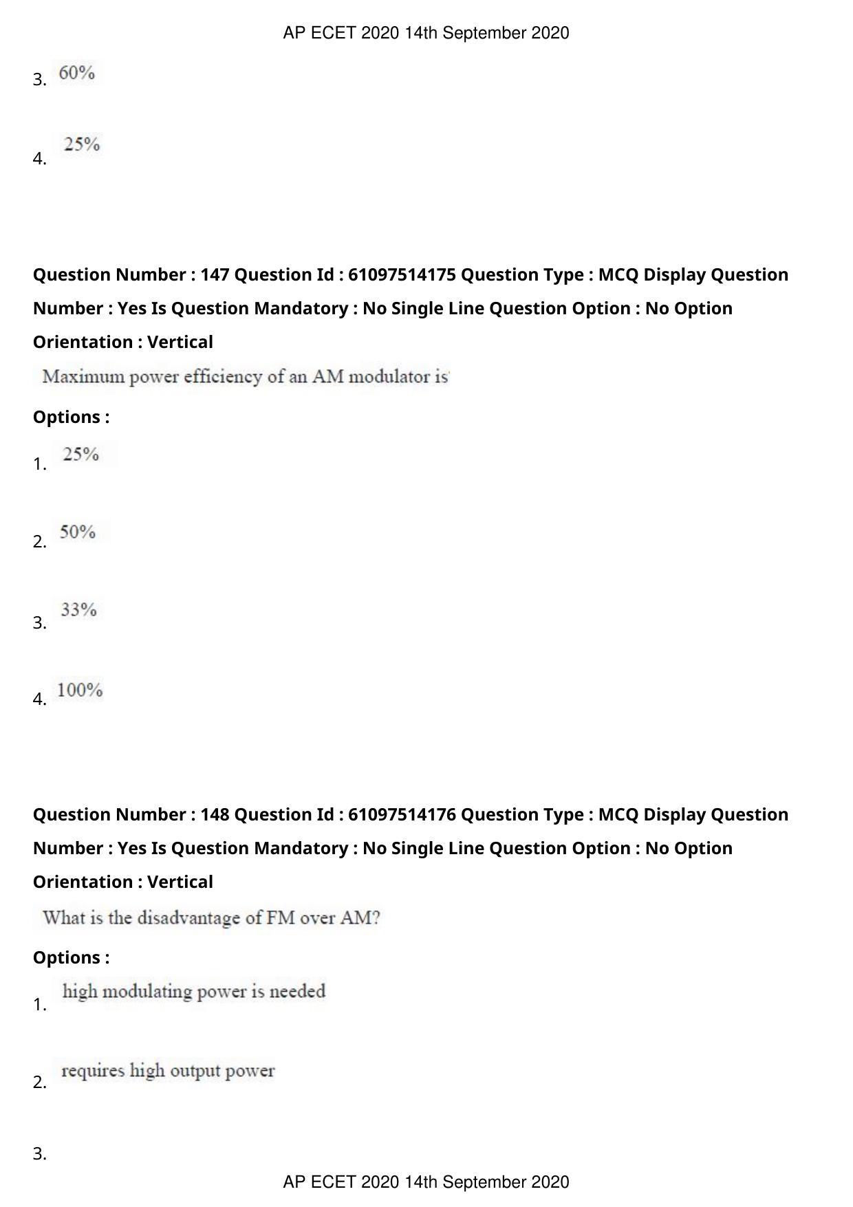 AP ECET 2020 - Electronics and Communication (Preview) Question Paper With Preliminary Keys - Page 79