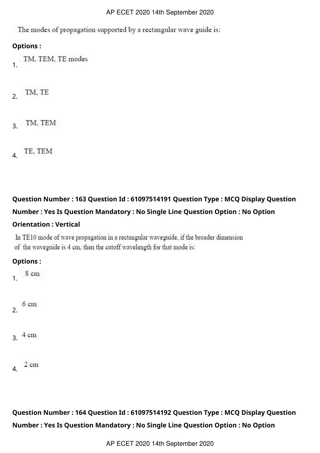 AP ECET 2020 - Electronics and Communication (Preview) Question Paper With Preliminary Keys - Page 87