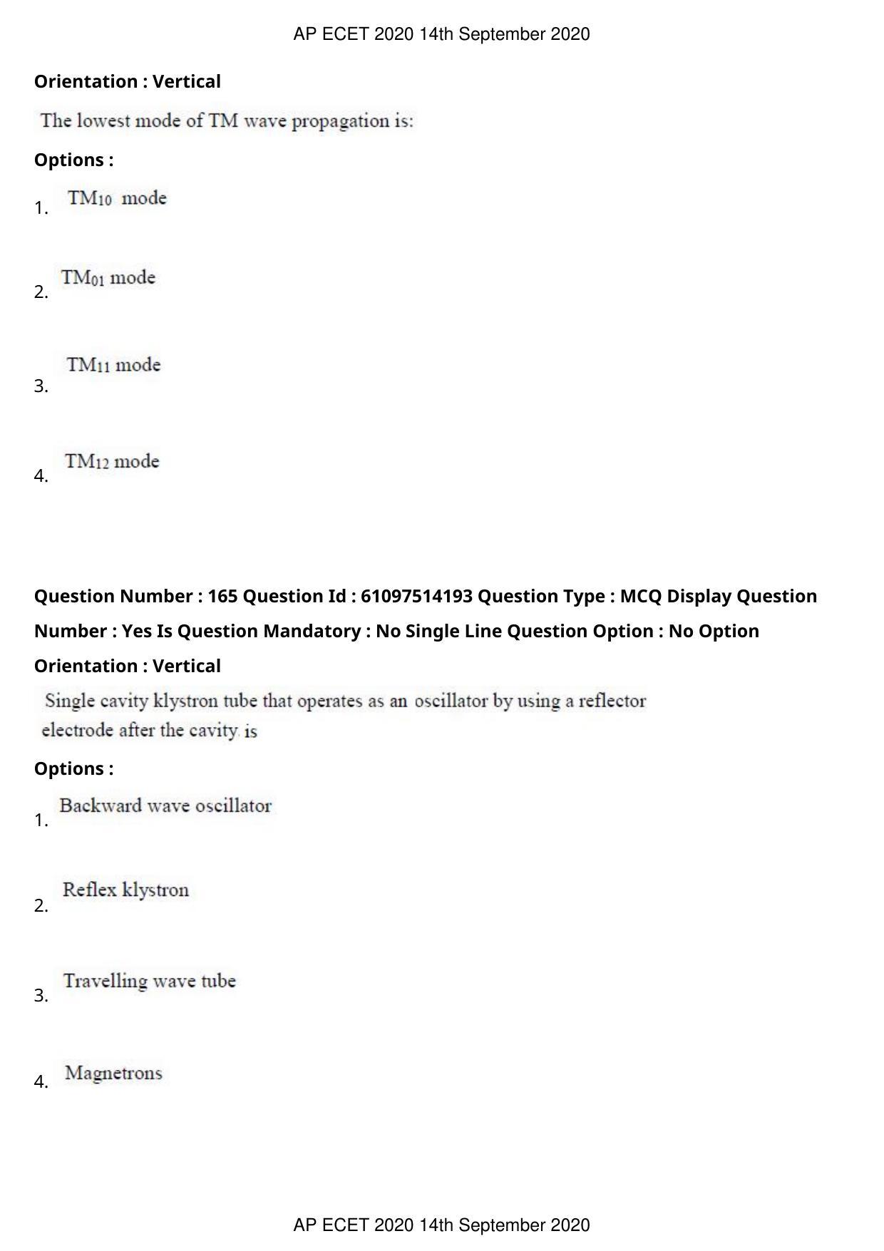 AP ECET 2020 - Electronics and Communication (Preview) Question Paper With Preliminary Keys - Page 88