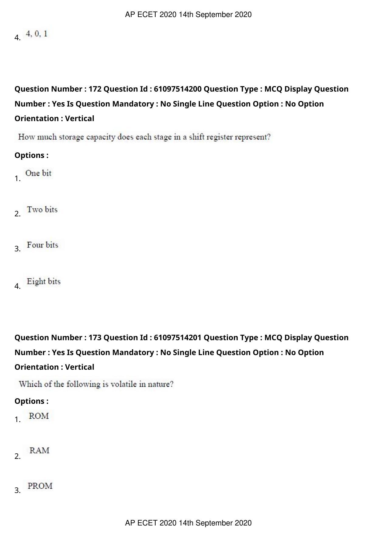 AP ECET 2020 - Electronics and Communication (Preview) Question Paper With Preliminary Keys - Page 92