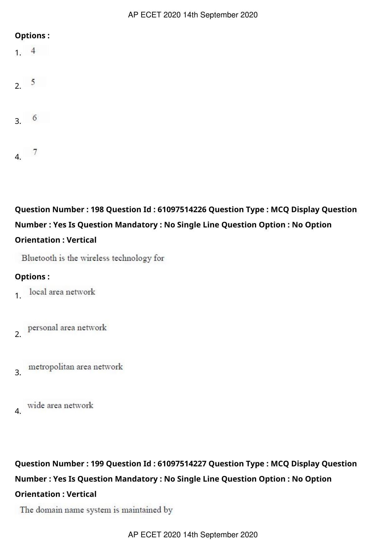 AP ECET 2020 - Electronics and Communication (Preview) Question Paper With Preliminary Keys - Page 105