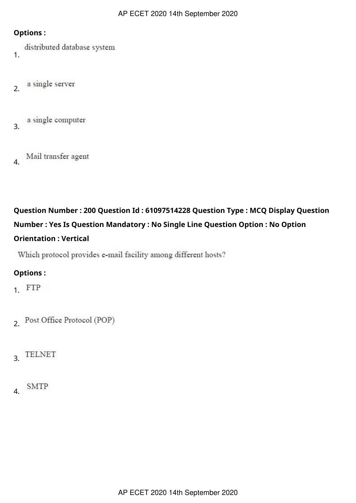 AP ECET 2020 - Electronics and Communication (Preview) Question Paper With Preliminary Keys - Page 106