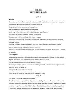 AP RCET Statistics Syllabus