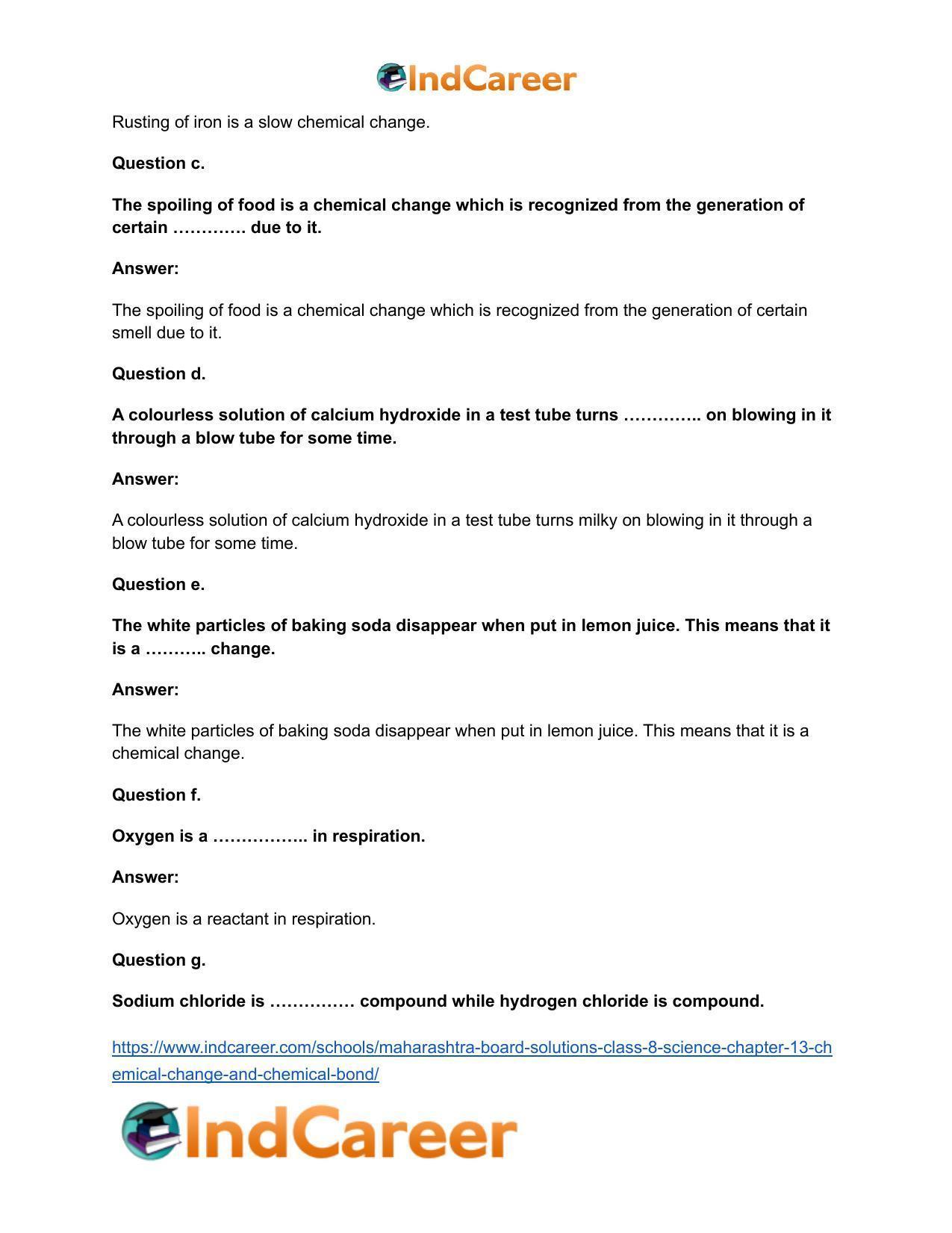 Maharashtra Board Solutions Class 8-Science: Chapter 13- Chemical Change and Chemical Bond - Page 3