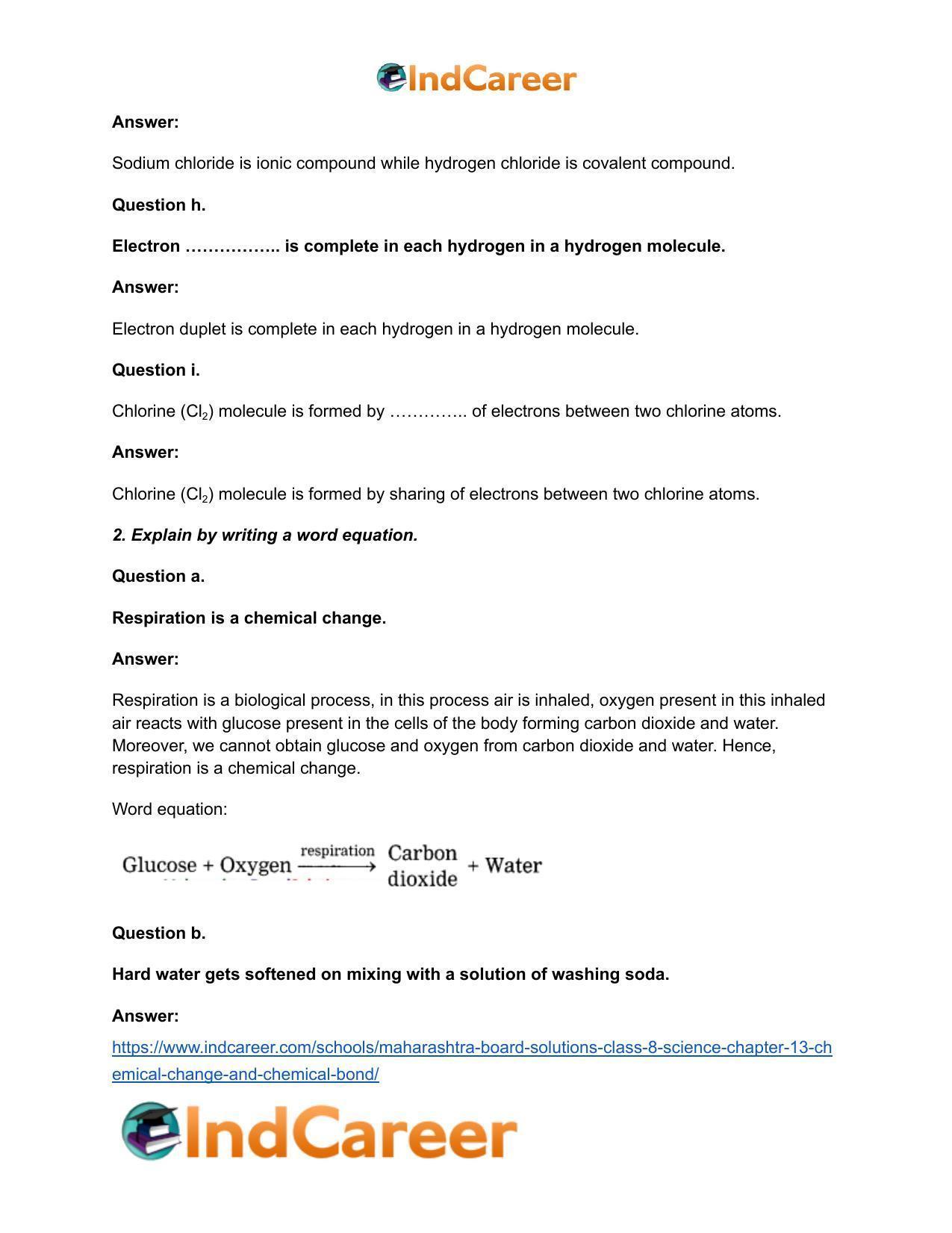Maharashtra Board Solutions Class 8-Science: Chapter 13- Chemical Change and Chemical Bond - Page 4