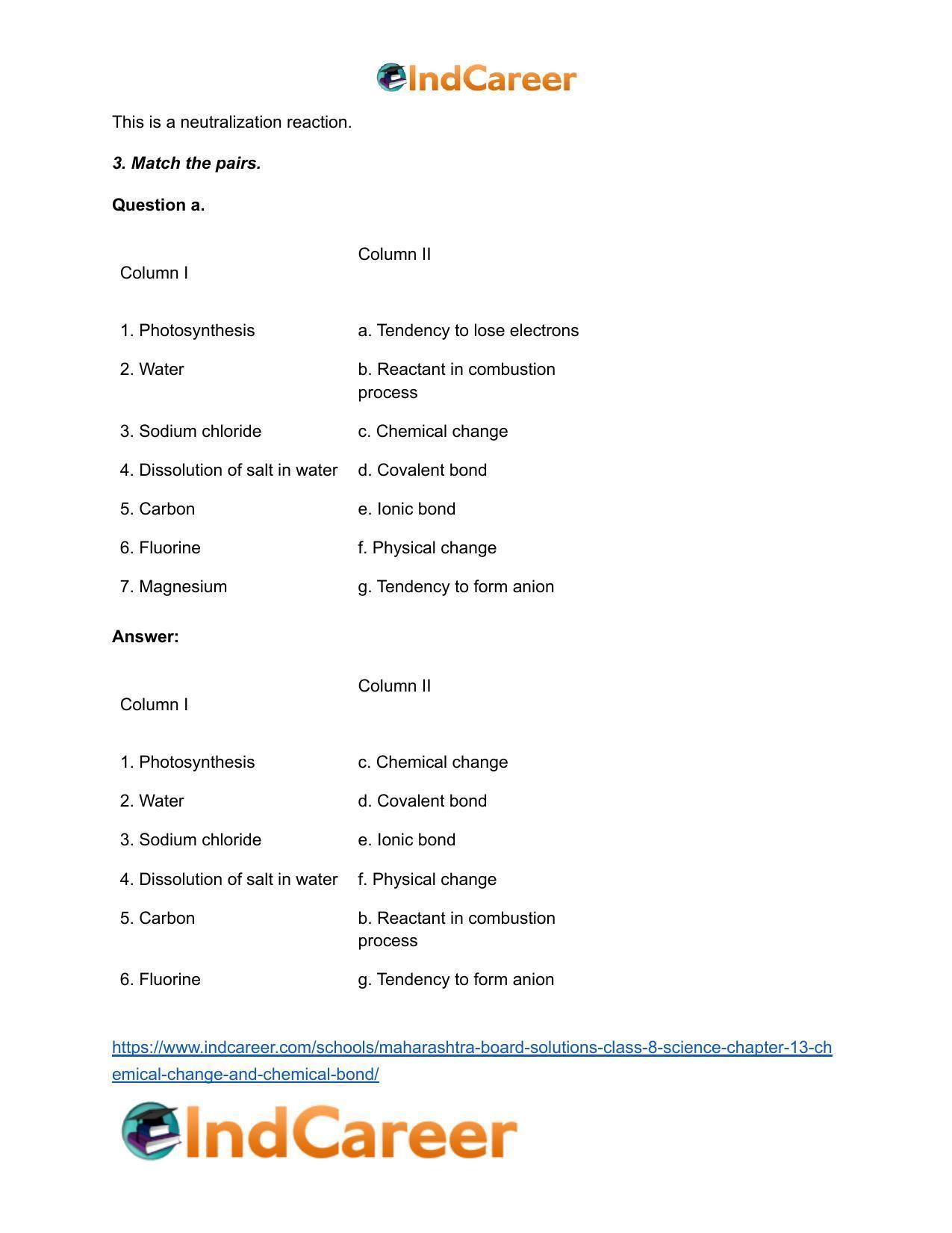 Maharashtra Board Solutions Class 8-Science: Chapter 13- Chemical Change and Chemical Bond - Page 6