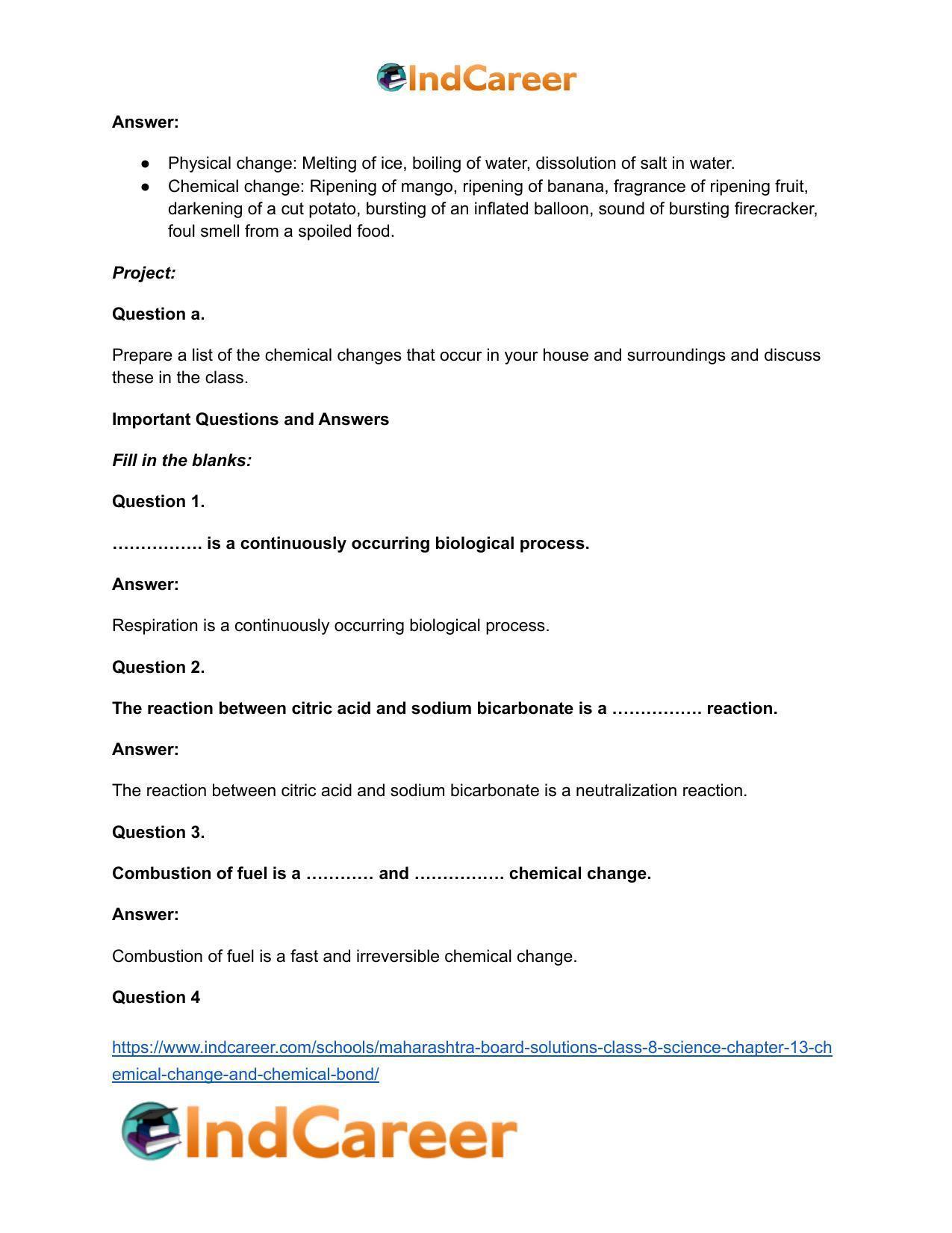 Maharashtra Board Solutions Class 8-Science: Chapter 13- Chemical Change and Chemical Bond - Page 11
