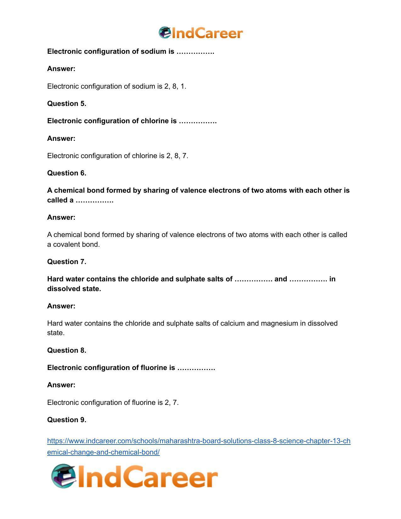 Maharashtra Board Solutions Class 8-Science: Chapter 13- Chemical Change and Chemical Bond - Page 12