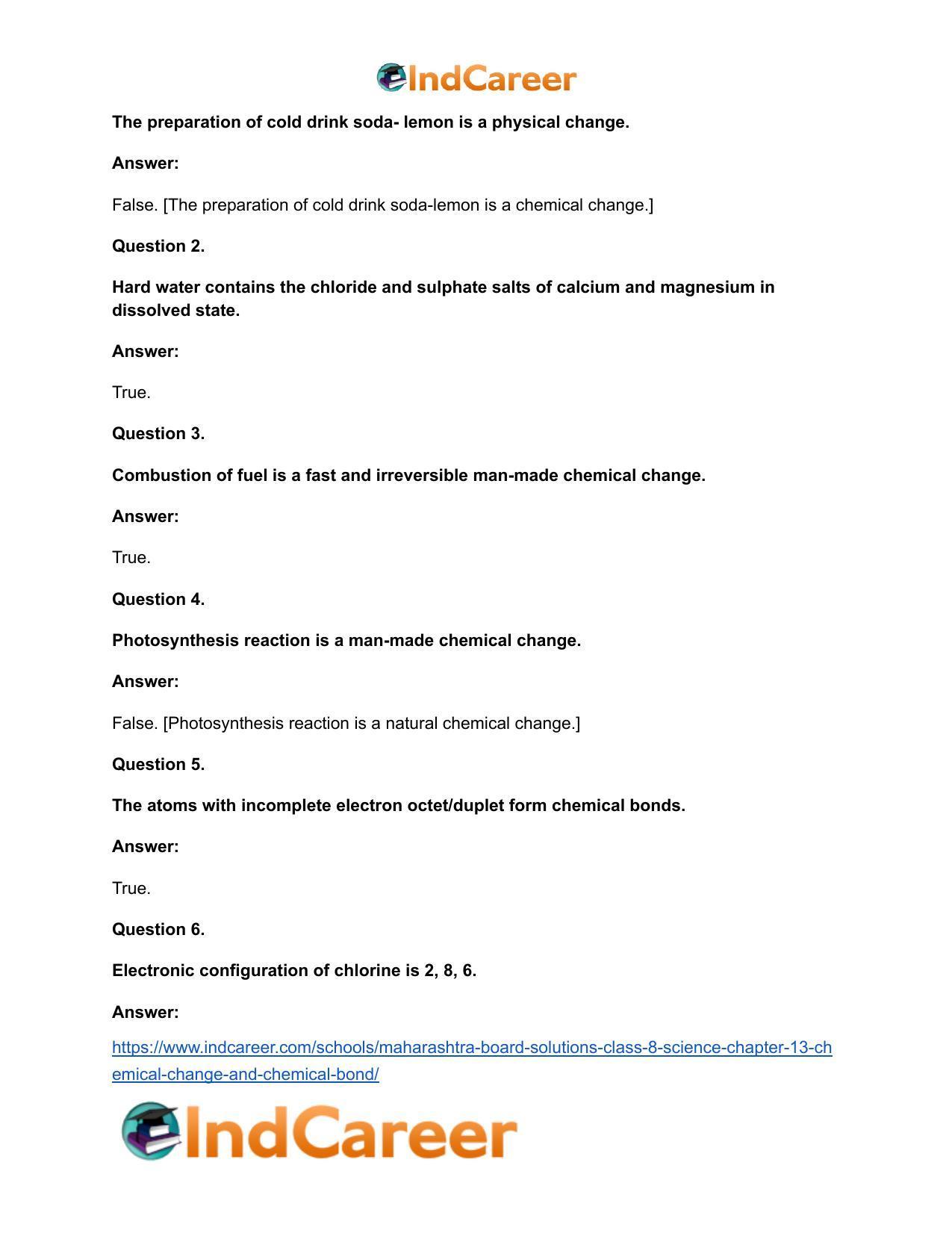 Maharashtra Board Solutions Class 8-Science: Chapter 13- Chemical Change and Chemical Bond - Page 16