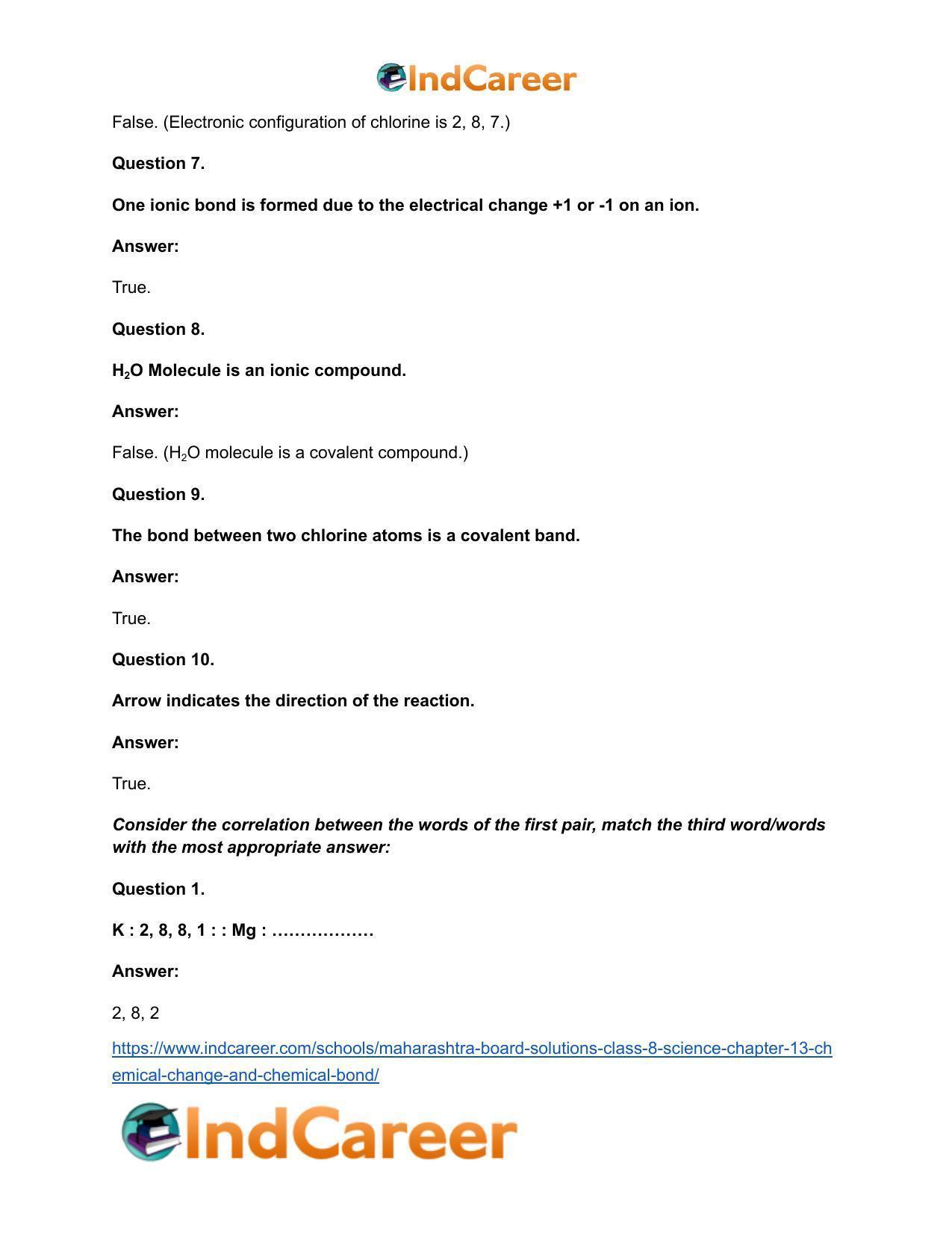 Maharashtra Board Solutions Class 8-Science: Chapter 13- Chemical Change and Chemical Bond - Page 17