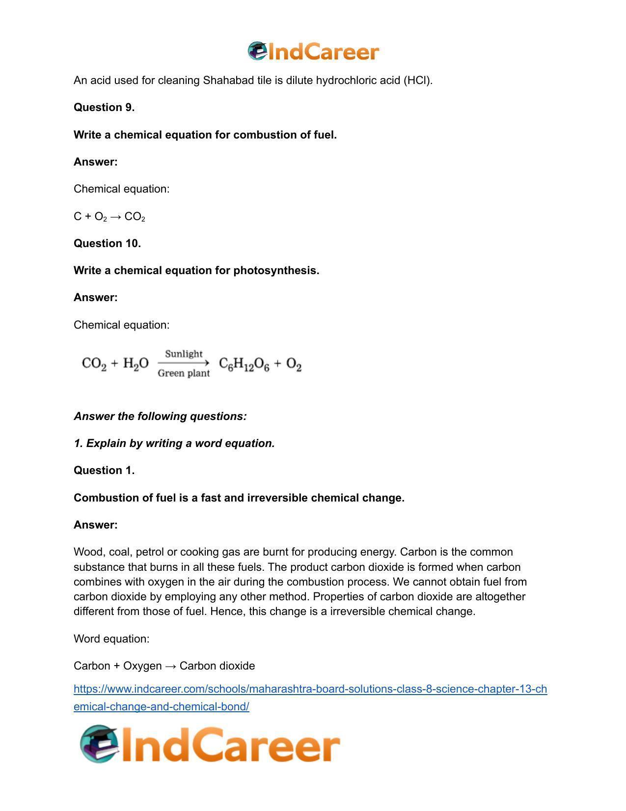 Maharashtra Board Solutions Class 8-Science: Chapter 13- Chemical Change and Chemical Bond - Page 21