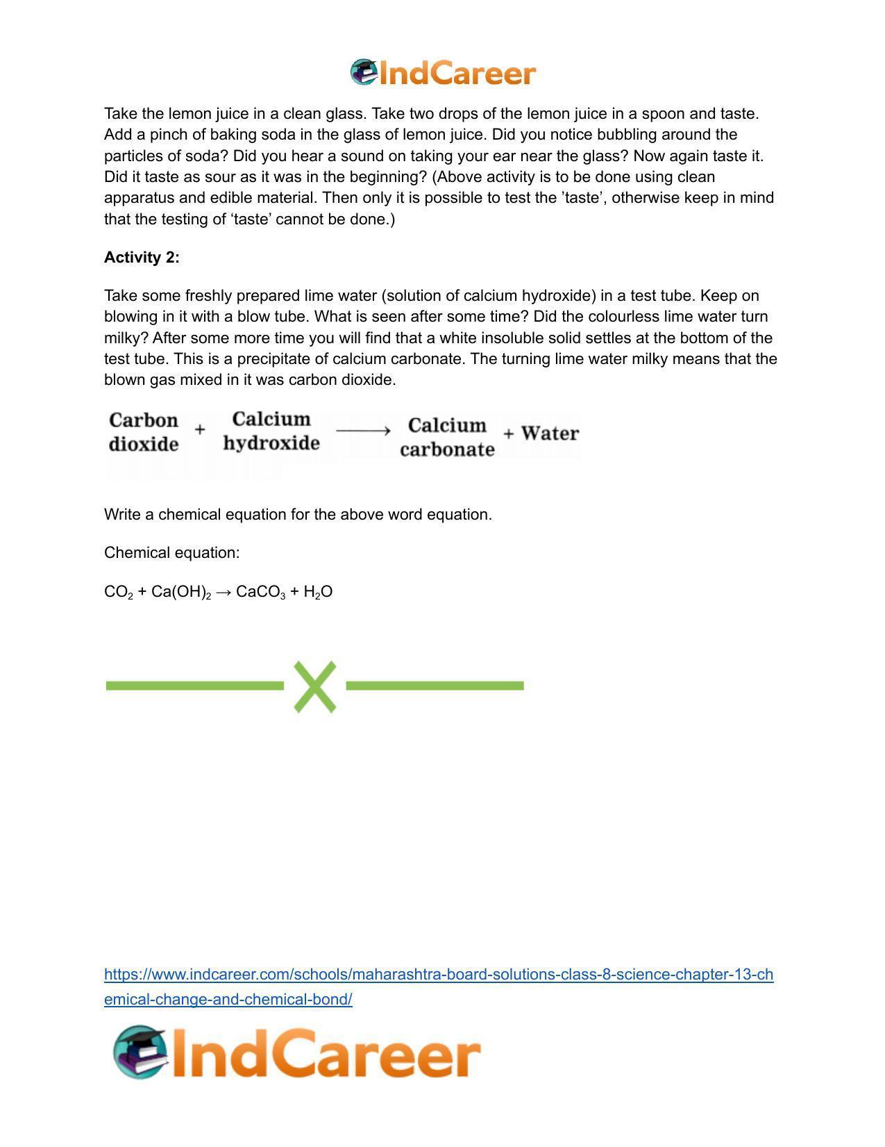Maharashtra Board Solutions Class 8-Science: Chapter 13- Chemical Change and Chemical Bond - Page 29