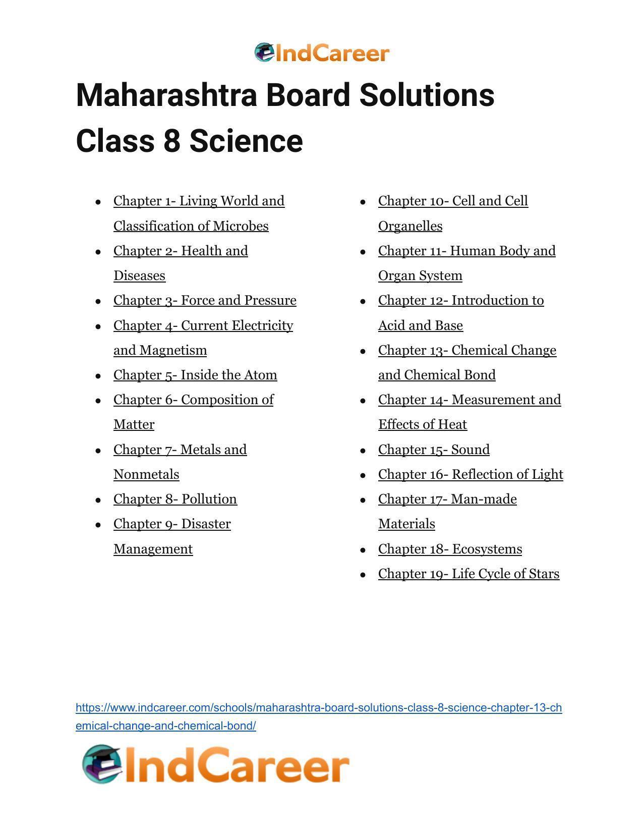 Maharashtra Board Solutions Class 8-Science: Chapter 13- Chemical Change and Chemical Bond - Page 30