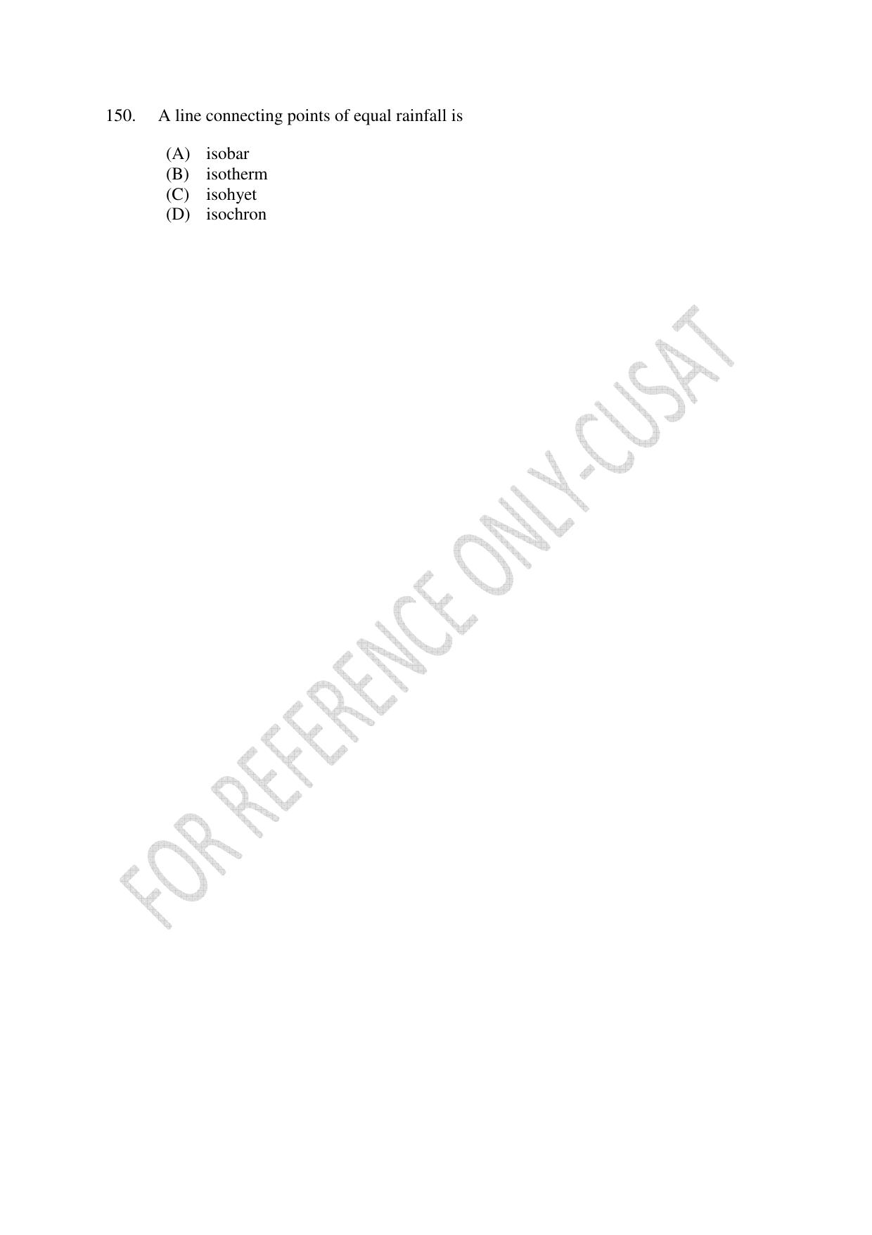 CUSAT CAT 2022 GEOLOGY Question Paper - Page 26