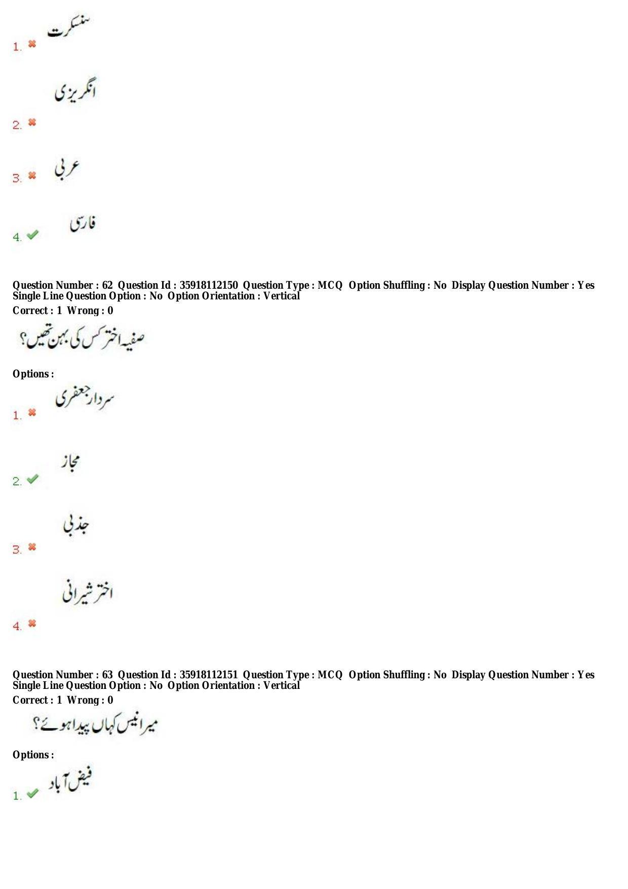 TS CPGET 2018 M.A. Urdu (Shift 1) Question Paper with Answer Key - Page 28
