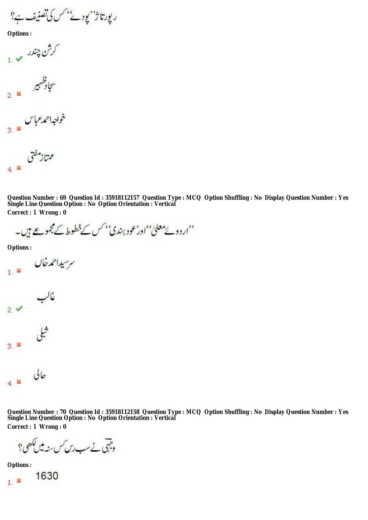 TS CPGET 2018 M.A. Urdu (Shift 1) Question Paper with Answer Key - Page 31