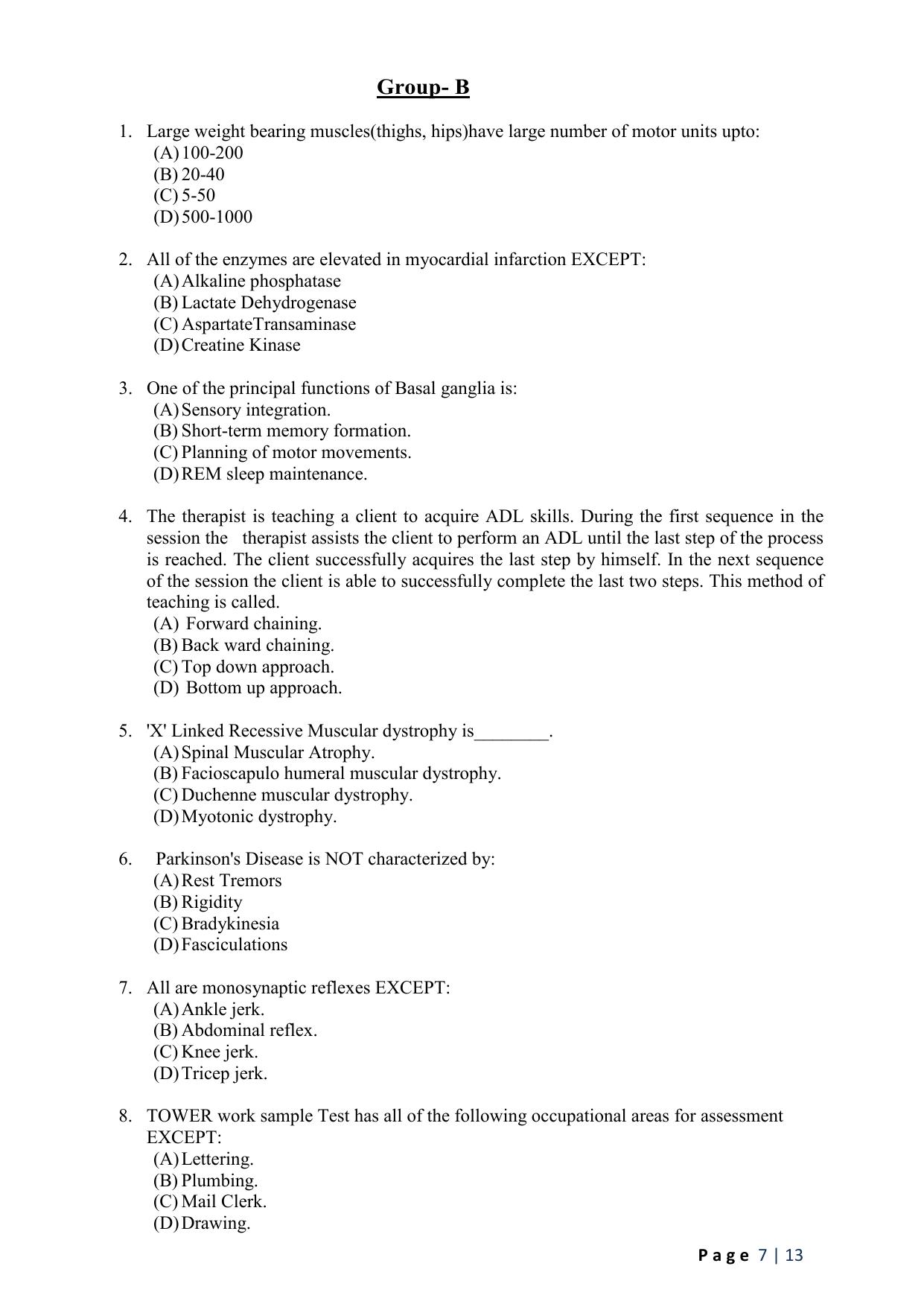 WB JEMAS (PG) MOT 2024 Question Paper - Page 9