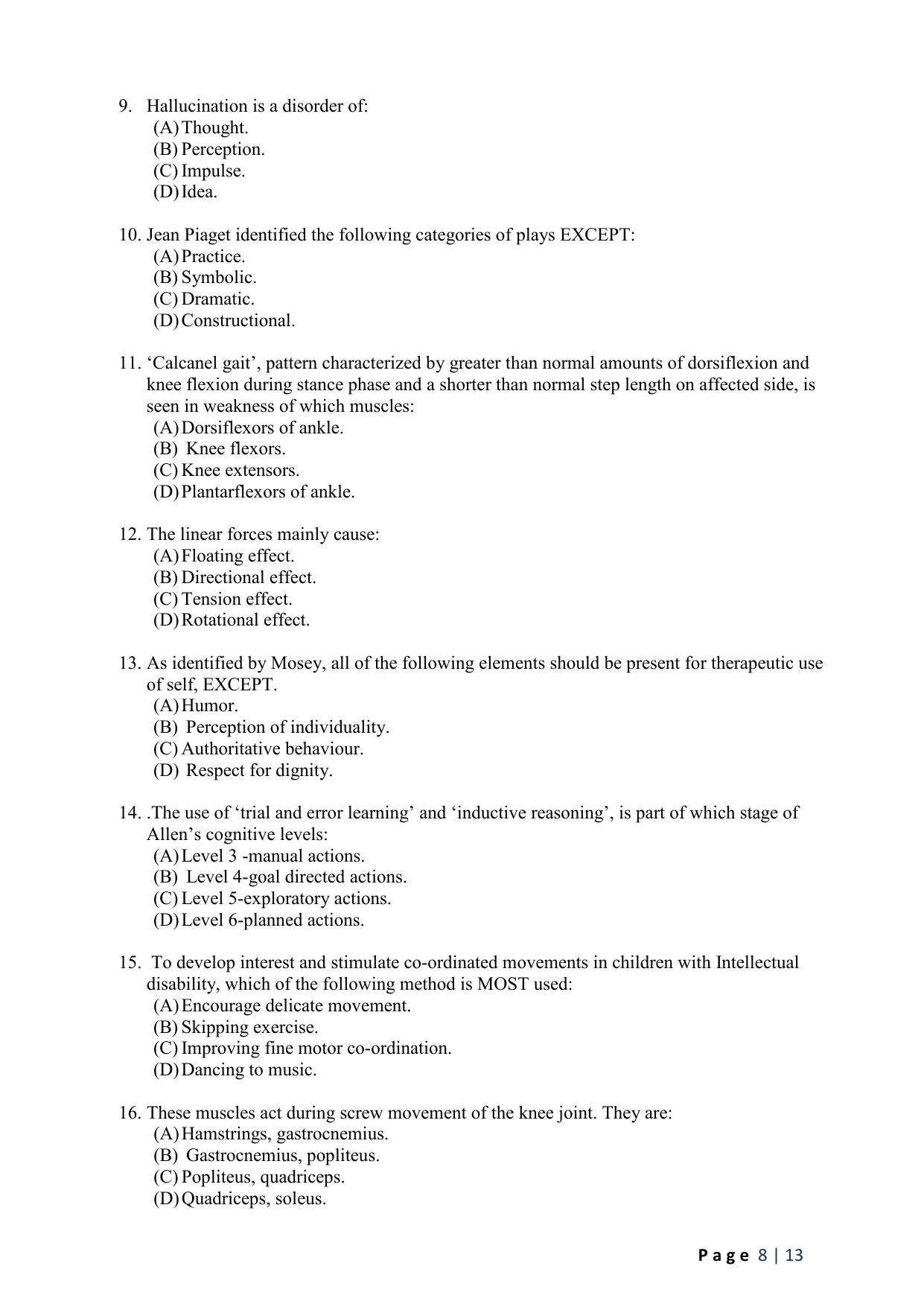 WB JEMAS (PG) MOT 2024 Question Paper - Page 10