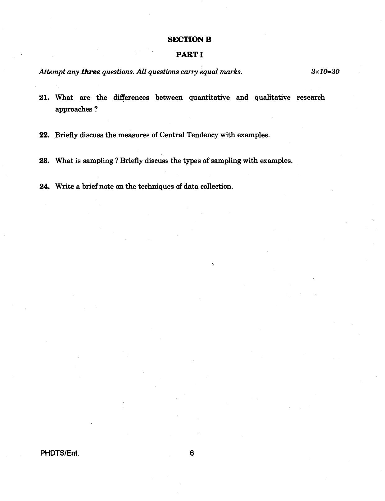 IGNOU PhD Entrance Test Ph.D Tourism And Hospitality Services Management 2016 Question Paper - Page 6