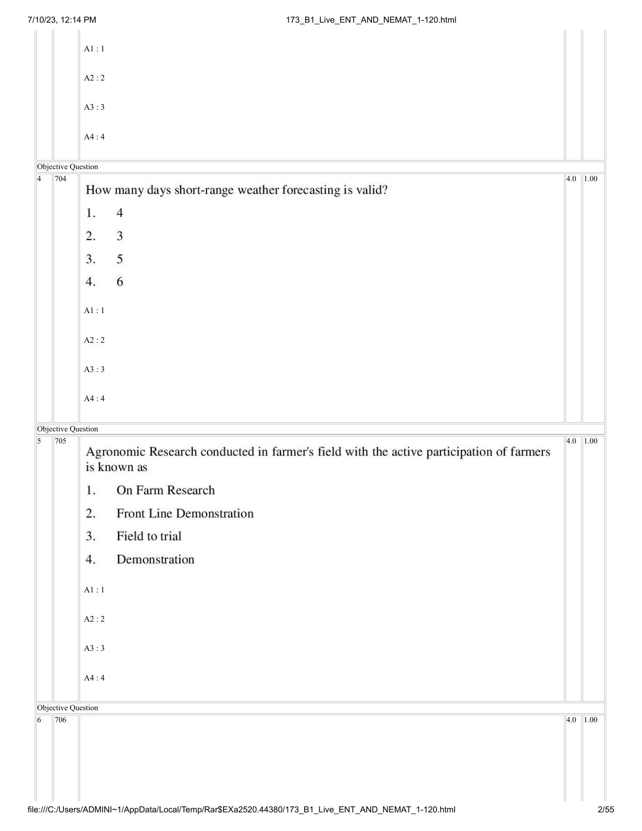 ICAR AIEEA PG 2023 ENTOMOLOGY AND NEMATOLOGY Question Paper - Page 2