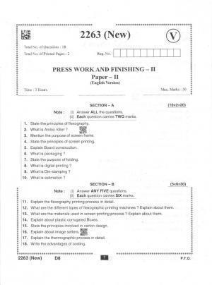 AP Intermediate 2nd Year Vocational Question Paper September-2021 - Press_Work&Finishing-II(NEW)