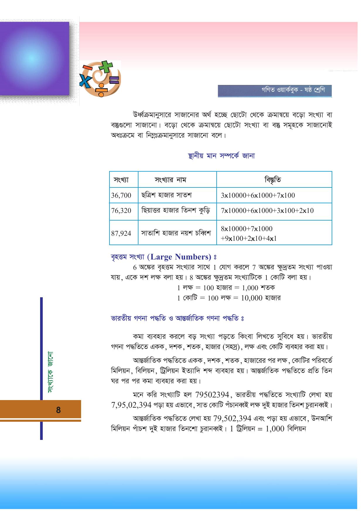Tripura Board Class 6 Math Bengali Version Workbooks - Page 8