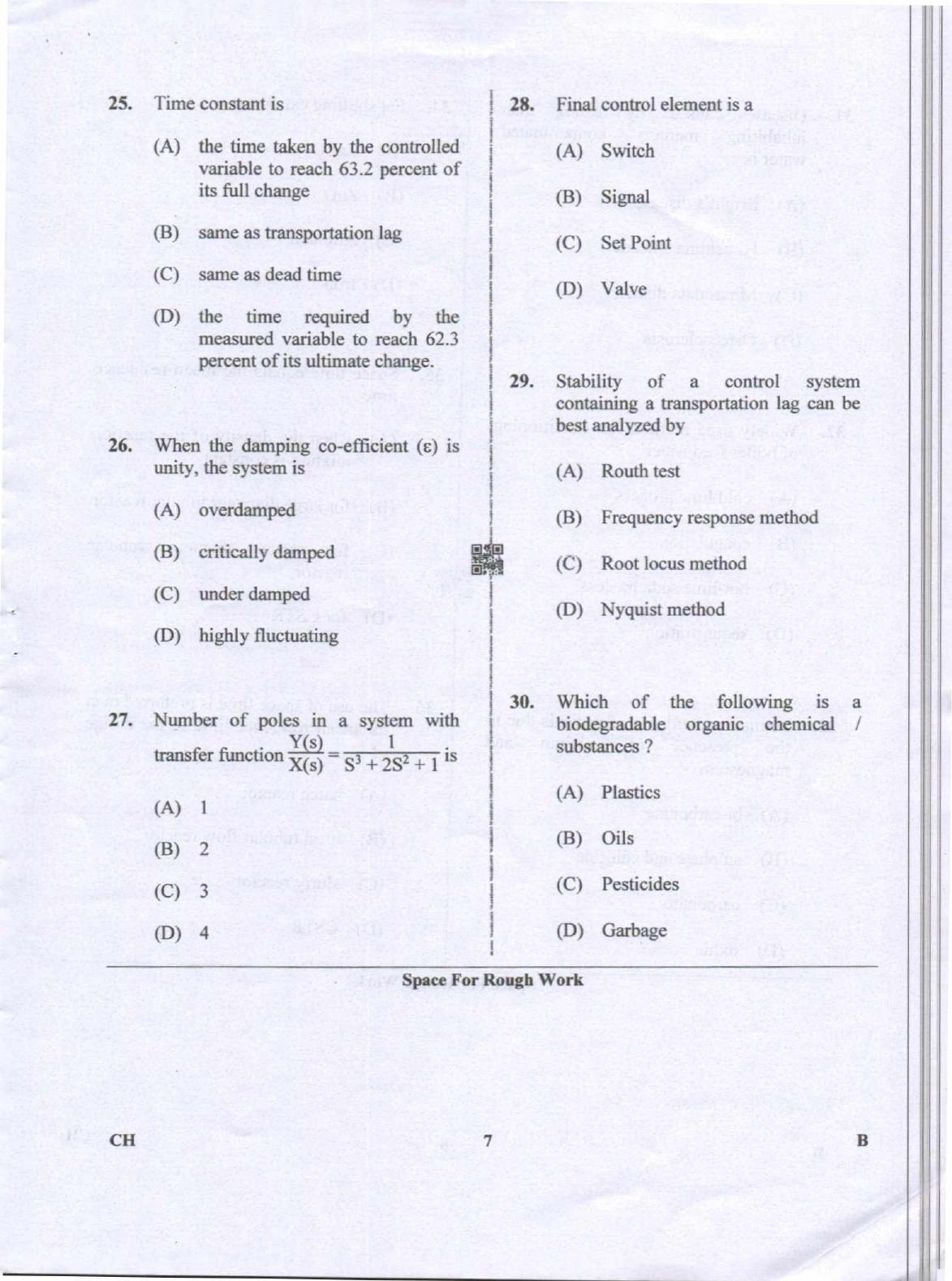 Karnataka PGCET 2019 Chemical Engineering Question Paper - Page 7