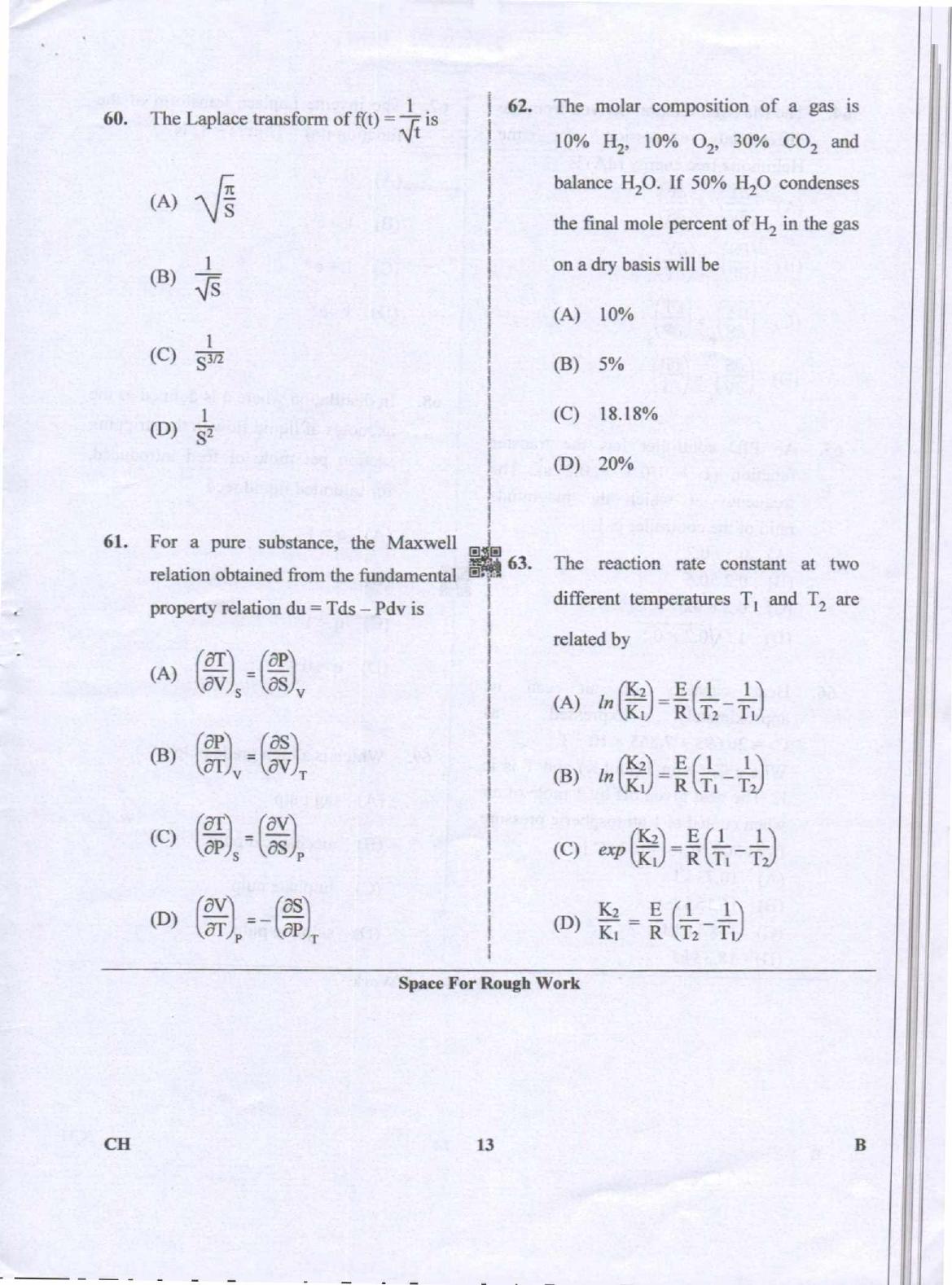 Karnataka PGCET 2019 Chemical Engineering Question Paper - Page 13