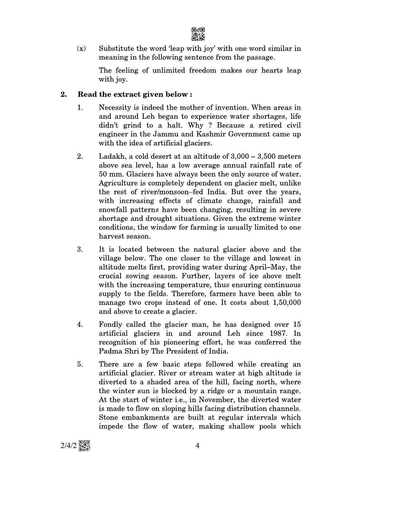 CBSE Class 10 2-4-2_English Language And Literature 2023 Question Paper - Page 4