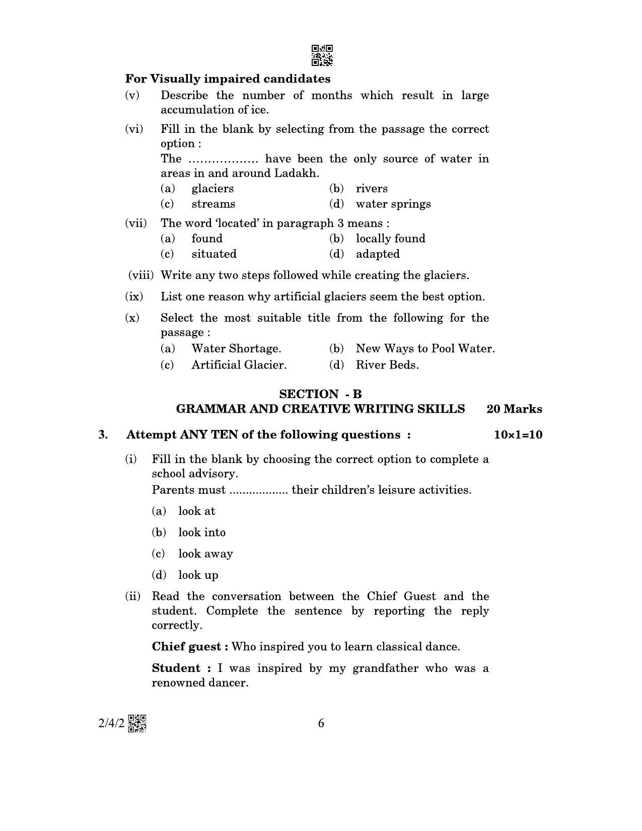 CBSE Class 10 2-4-2_English Language And Literature 2023 Question Paper - Page 6