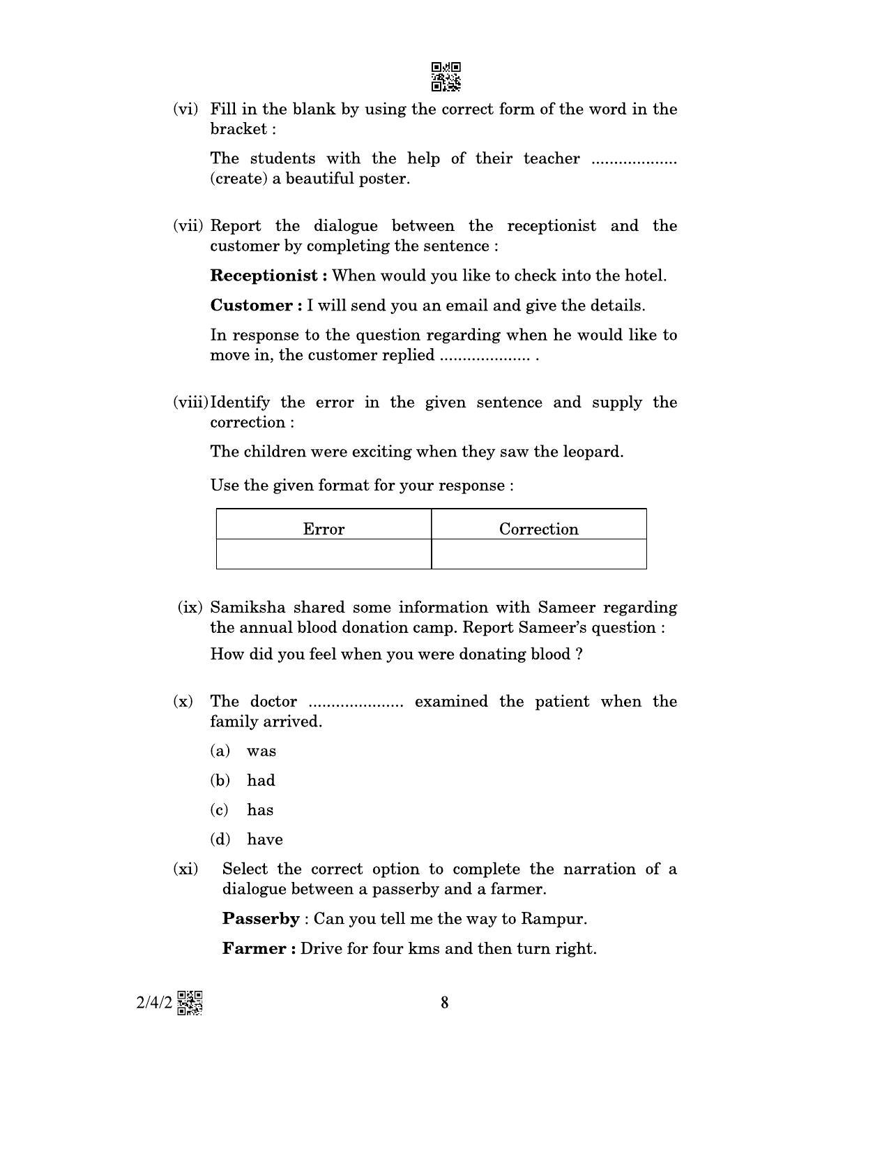 CBSE Class 10 2-4-2_English Language And Literature 2023 Question Paper - Page 8