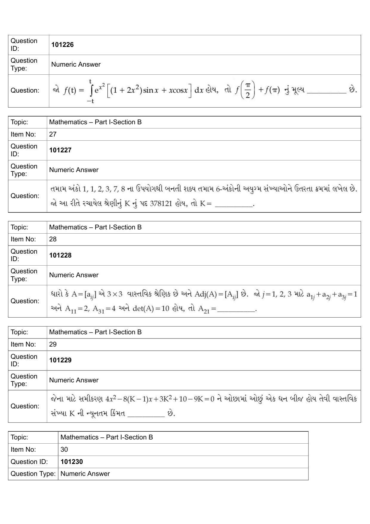 JEE Mains 2022: B Planning Gujarati (Shift 1) 30-07-2022 Question Paper - Page 12