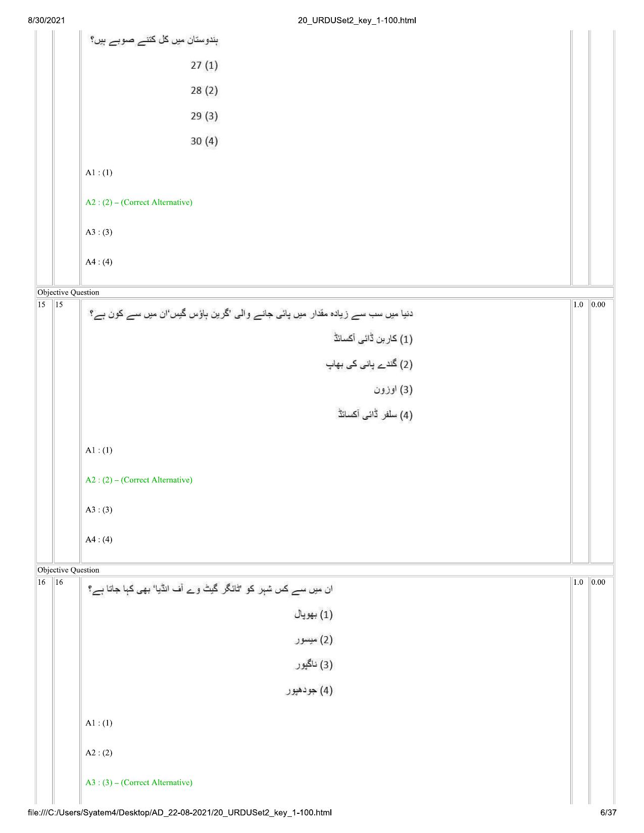 IIMC Journalism (PG Diploma) 2021 Urdu Question Paper - Page 6
