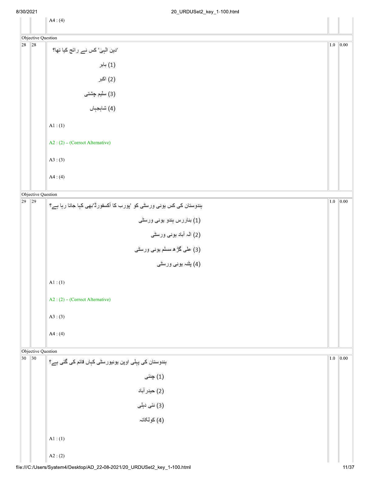 IIMC Journalism (PG Diploma) 2021 Urdu Question Paper - Page 11