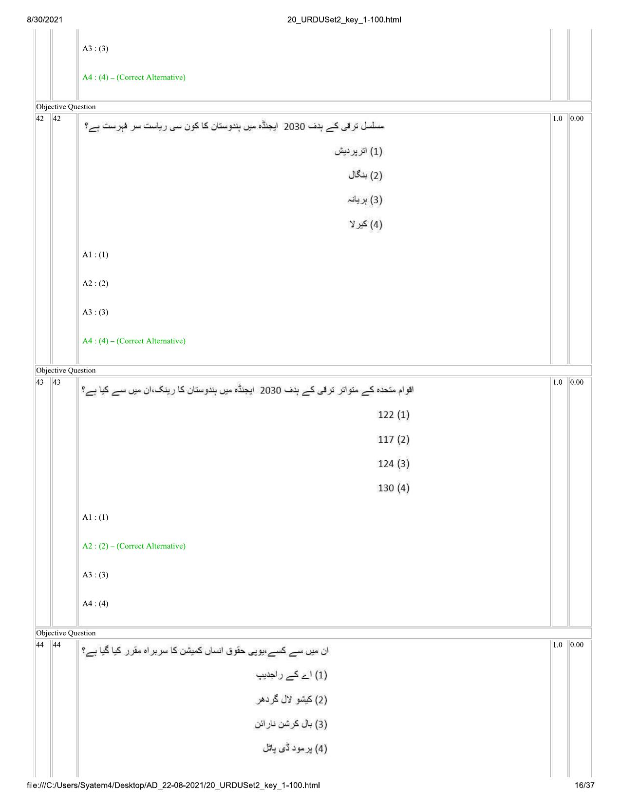 IIMC Journalism (PG Diploma) 2021 Urdu Question Paper - Page 16