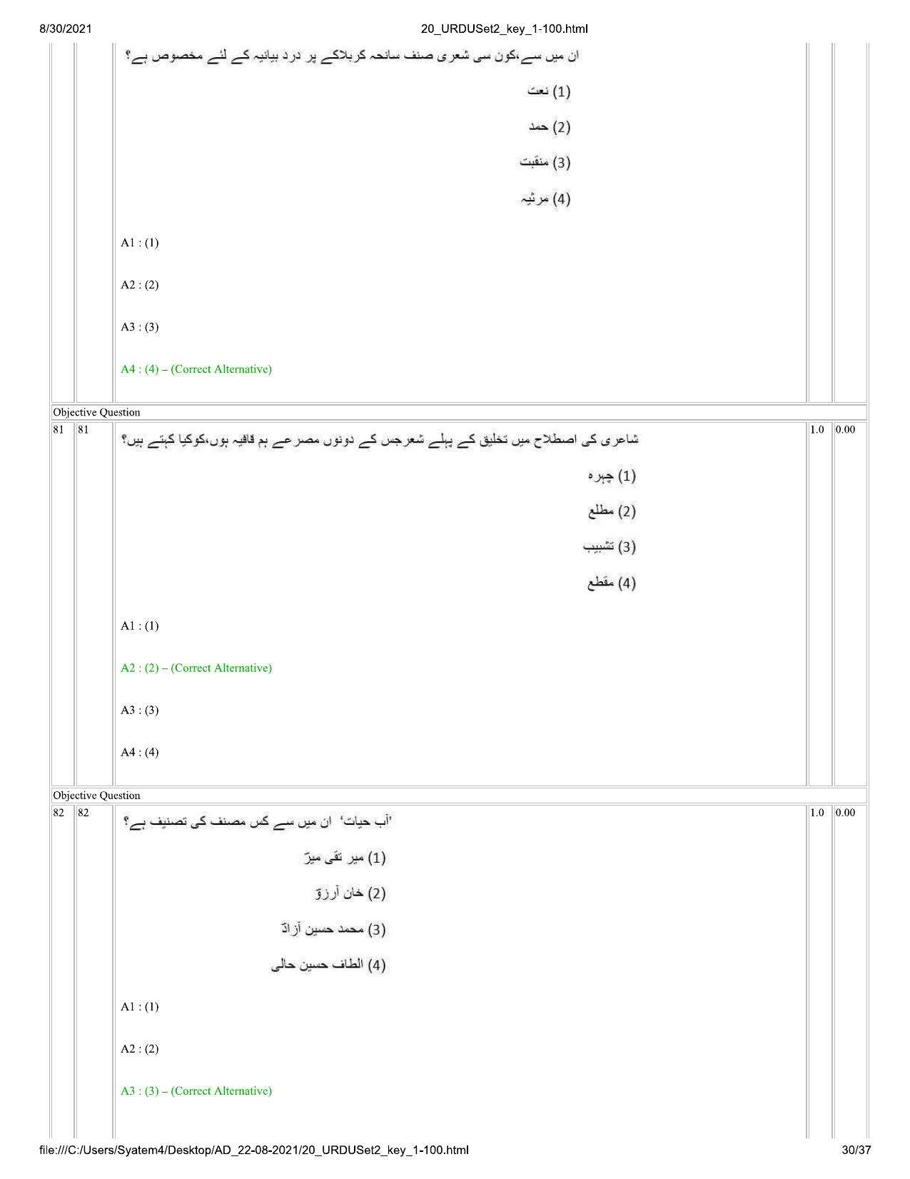 IIMC Journalism (PG Diploma) 2021 Urdu Question Paper - Page 30