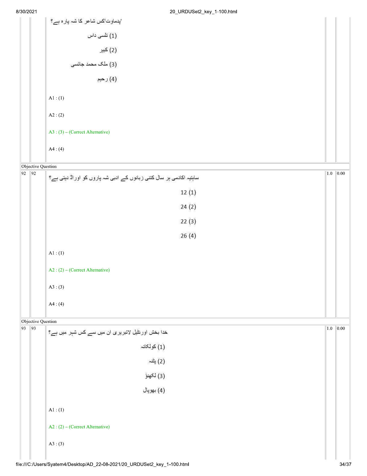 IIMC Journalism (PG Diploma) 2021 Urdu Question Paper - Page 34