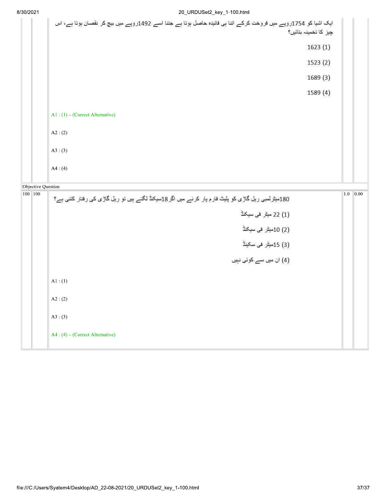 IIMC Journalism (PG Diploma) 2021 Urdu Question Paper - Page 37