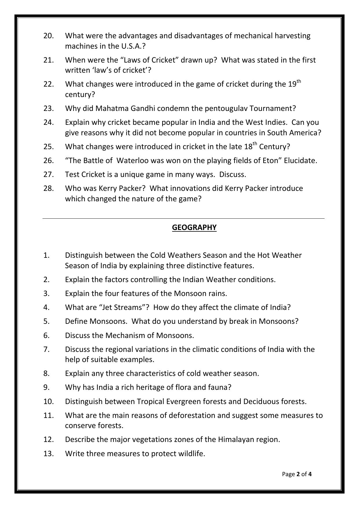 CBSE Worksheets for Class 9 Social Science Assignment 2 - Page 2