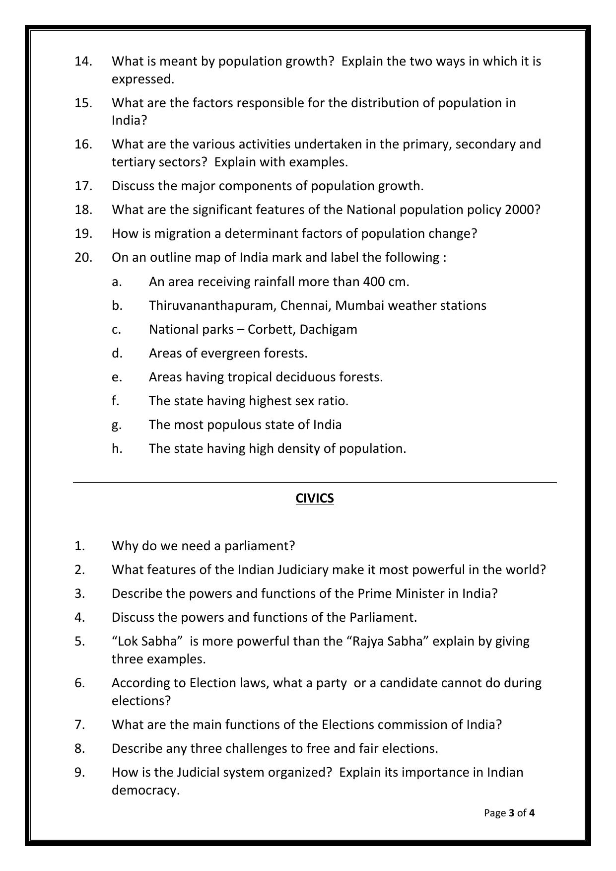CBSE Worksheets for Class 9 Social Science Assignment 2 - Page 3