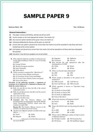CUET Political Science Sample Paper 9