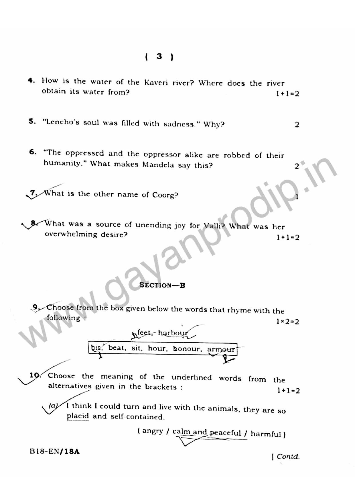 SEBA HSLC English Question Paper 2018 - Page 3