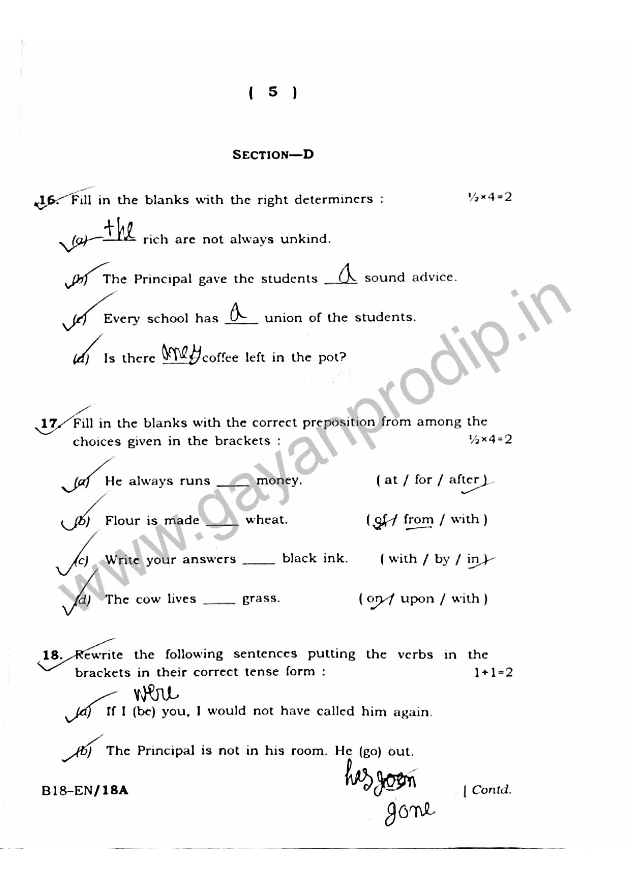 SEBA HSLC English Question Paper 2018 - Page 5
