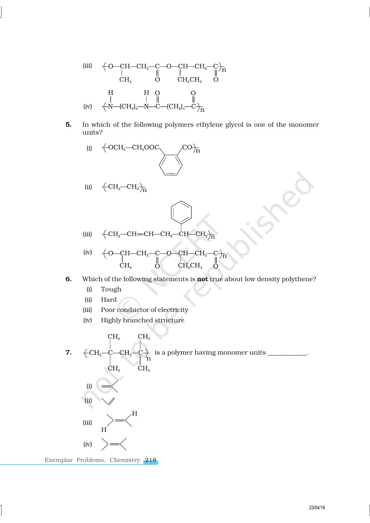 NCERT Exemplar Class 12: Chemistry - Polymers - Page 2