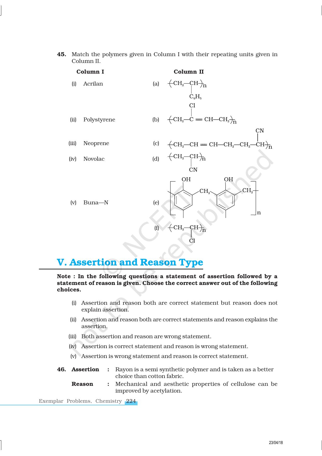 NCERT Exemplar Class 12: Chemistry - Polymers - Page 8